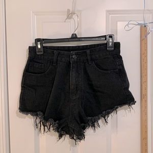 Black shorts frayed bottom